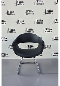 Resim Vera Kesim Tarama Çalışma Bekleme Koltuğu Krom U Ayak Siyah 