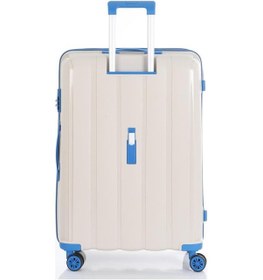 Resim Mçs Bavul Büyük Ve Orta 2li Set Kırılmaz Silikon Valiz V305 Kemik/saksmavi Bej 