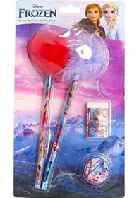 Resim 4 Parça Disney Frozen Elsa Anna Lisanslı Tüylü Kalem Silgi Kalemtıraş Kırtasiye Seti 