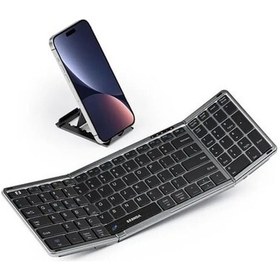 Resim Seeda Tuş Takımlı Katlanabilir Bluetooth Klavye Black And Dark Grey 