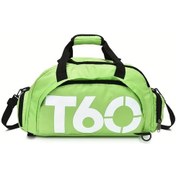 Resim Xuweiwei Light Green Dayanıklı Nylon Spor Seyahat Sırt Çantası Ayakkabı Bölmeli Açık Yeşil 