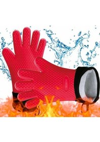 Resim Silikon Fırın Eldiveni - 1 Çift - Kırmızı 