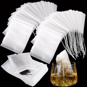 Resim 600 adet Tek Kullanımlık Çay Poşetleri - Gevşek Yaprak Çay, Kahve, Baharatlar ve Otlar için İpli Kapatmalı Toptan Boş Filtre Torbaları - Kolay Demleme için Beyaz Kumaş Demlikler, Gevşek Çay İçin Çay Demlikleri 