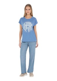 Resim U.S. Polo Assn. Kadın Baskılı T-shirt Mavi 