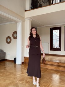 Resim TORİNO Etek-KAHVERENGİ - 3XL 