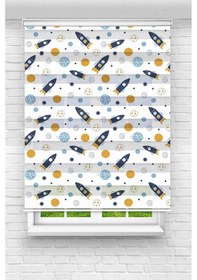 Resim Perdecizade Enxboy Füzeler Dijital Baskılı Zebra Perde-cocuk Odası-stor Perde Renkli 