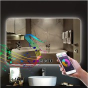 Resim Global Led Mirror 60X70 cm Müzik Çalarlı Dokunmatik Tuşlu Buğu Yapmayan Ledli Banyo Aynası 