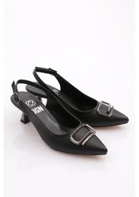 Resim Dgn K16 Kadin Arkasi Açik Topuklu Ayakkabi K16-1510-R1534 Siyah 