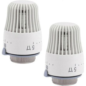 Resim 2 Adet Radyatör Termostat Vana Başlığı Sadece M30 X 1.5 Radyatör Sıcaklık Kontrol Düğmesi Yedek Beyaz Huiliang 