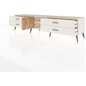 Resim Hyperion Tv Ünitesi Tek Raflı 4 Çekmeceli Tek Kapaklı 220x44x51 Aytaşı-çam/aytaşı Atlas Çam/aytası - Aytası 