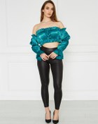Resim alv fashion Balon Kol Crop Bluz 