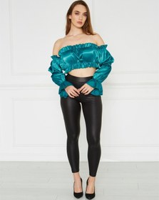 Resim alv fashion Balon Kol Crop Bluz 