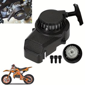 Resim SYX Moto 50cc, 47cc, 49cc 2 zamanlı SSR SX50 Apollo Coolster QG-50 Xpro Holeshot Hawk DRX Mini çocuk pit bisikleti ATV dört tekerlekli araç için alaşım geri çekme başlatıcısı 