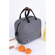 Resim Termal Çanta Isı Yalıtımlı Su Geçirmez Yemek Taşıma Beslenme Çantası Askılı Gri 