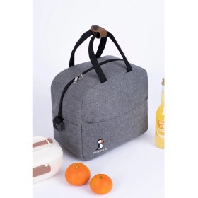 Resim Termal Çanta Isı Yalıtımlı Su Geçirmez Yemek Taşıma Beslenme Çantası Askılı Gri 