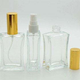 Resim D&B Parfüm Şişesi 50 ml (3 Adet) (TEKRAR DOLDURULABİLİR) Sarı Kapak Plastik Valf Içbükey Boş Şişe 