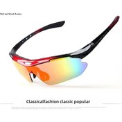 Resim Teltree Polarize Linsli Bisiklet Gözlüğü - Dış Etkinlikler İçin Rüzgar Engeli, Güneş Gözlüğü Spor Gözlükleri Orta Kırmızı Siyah 