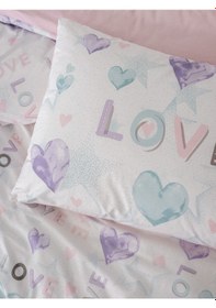 Resim Cotton Box Genç Odası Tek Kişilik Lastikli Çarşaflı Nevresim Takımı Lovella Pembe Pembe 
