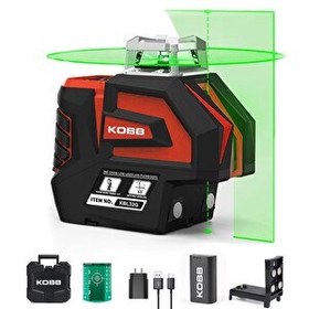 Resim Kobb KBL32G Profesyonel Li-ion Yatay 360° ve Dikey Otomatik Hizalamalı Yeşil Nokta Şakül ve Yeşil Çapraz Çizgi Lazer 