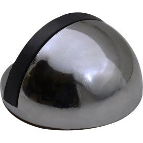 Resim Badem10 YYarımay Yapışkanlı Kapı Kolu Stoperi Tamponu Stop Metal Durdurucu Tutucu Tutacağı Füme 5 Adet 