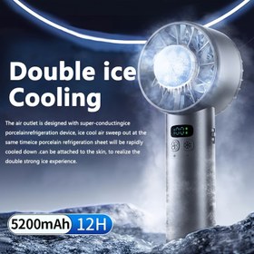 Resim Hurricane Buz Paketi Taşınabilir Fan - 100 Dişli Soğutma, TEC Süperiletken Buz-Seramik, 5200mAh Batarya, ANC Sessiz Motor, Hafif ve Taşınabilir Tüm Gün Kullanım İçin 