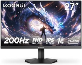 Resim Koorui G2711P 27 İnç Monitör, 200Hz Oyun Monitörü, IPS FHD 1080p, FreeSync Premium, 2x HDMI 2.0, DP 1.4, VESA 75x75mm, E-Spor Monitörler 