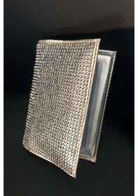 Resim Gümüş Taşlı Parlak Ruhsat Kılıfı-Gümüş 