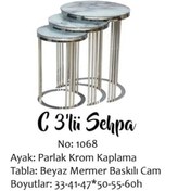 Resim Brc Zigon C Model Krom Kaplama Renk Kırılmaz Temper Beyaz Mermer 