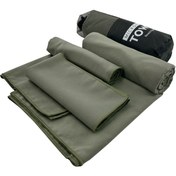 Resim 3 Adet Hafif Mikrofiber Seyahat Havlusu Seti - Hızlı Kuruyan Silindirik Çantalı, Kamp, Plaj, Spor Salonu, Sırt Çantasıyla Gezme, Yoga ve Yüzme İçin Uygun 