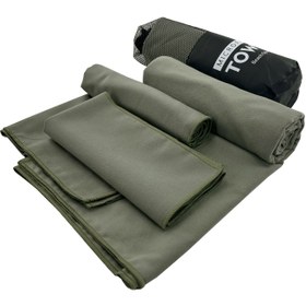 Resim 3 Adet Hafif Mikrofiber Seyahat Havlusu Seti - Hızlı Kuruyan Silindirik Çantalı, Kamp, Plaj, Spor Salonu, Sırt Çantasıyla Gezme, Yoga ve Yüzme İçin Uygun 