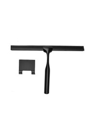 Resim Paslanmaz Çelik Banyo Duş Sileceği Ve Vantuzlu Kancası Pencere Banyo Aynası Araba Pencere Duş Kapısı İçin Siyah 