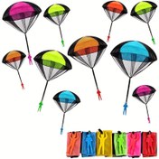 Resim 1/3 Paket Paraşüt Atlama Figürleri - Plastik El Fırlatma Paraşüt Oyuncak Seti, Outdoor Eğlence, Spor, Cadılar Bayramı ve Noel Hediyeleri için 