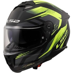 Resim Ls2 Stream 2 Fury Kapalı Motosiklet Kaskı Gri - Neon Sarı - Mat Siyah 