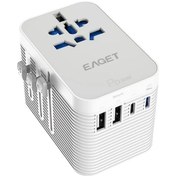 Resim Tongdashop Beyaz Eaget Evrensel Seyahat Adaptörü 2usb 2type-c Hızlı Şarj 350 Ülke Uyumlu 