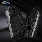 Resim Karbon Fiber Stil ABS Araba Anahtar Kılıfı Kapak için, Volkswagen VW Golf 8 MK8 ID.3 ID.4 Cupra Skoda Octavia A8 SEAT Leon MK4 2020 2021 ile Uyumlu - Dayanıklı Koruma Aksesuarı 