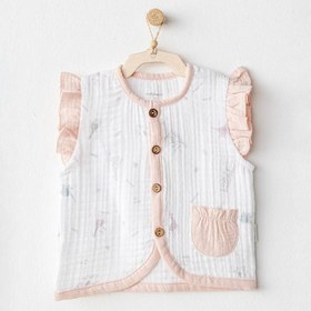 Resim Andywawa Kız Bebek Müslin Yelek Vest Love Family Ekru - Ekru / 6-9 Ay 