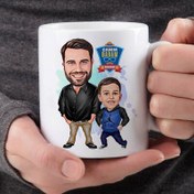 Resim Şık Baba ve Oğlu Karikatürlü Kupa Bardak 