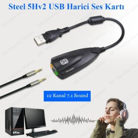 Resim Steel Sound Hv2 USB Harici 7.1 12 Kanal Ses Kartı 