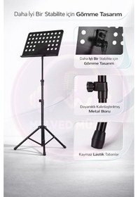 Resim Driton Ds-14 Profesyonel Delikli Şef Tipi Büyük Boy Yüksek Kaliteli Nota Sehpas 