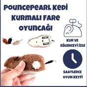 Resim PouncePearl Kedi Kurmalı Fare Oyuncağı 