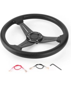 Resim Creatorally 350MM / 14IN Araba Yarışı Sürüklenen Direksiyon Değiştirme Evrensel Modifiye Accessoryblack (Yurt Dışından) 