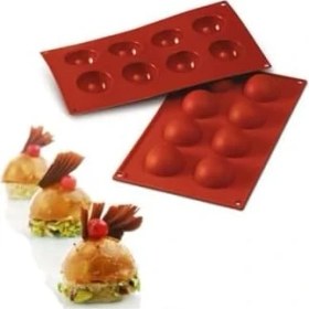 Resim 8'li Yarım Küre Silikon Kalıp Çok Renkli ECMELNM361 