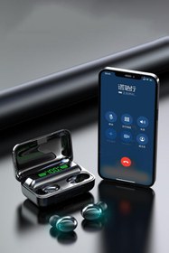 Resim TrkTech Bluetooth Kulaklık Kulakiçi 1200 Mah Powerbanklı Çift Mikrofonlu Dokunmatik Kablosuz Tws F9-5 