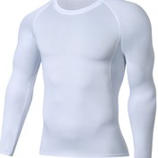 Resim Formfitting Gömlek - Elit Atletik Uzun Kollu Kompresyon Gömleği, Yüksek Esneklik, Nefes Alabilir Polyester ve Spandex Karışımı, Yuvarlak Yaka, Görünmez - Kas Grupları Koruma İçin İdeal, Makinede Yıkanabilir, Spor Salonu Giysileri 
