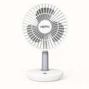 Resim HEPU HP F880 Şarjlı Taşınabilir Vantilatör Led Aydınlatmalı 4000 Mah Otomatik Dönebilen Başlık 