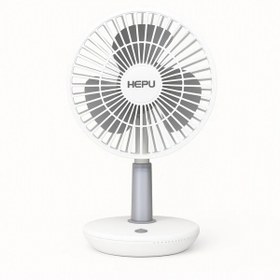 Resim HEPU HP F880 Şarjlı Taşınabilir Vantilatör Led Aydınlatmalı 4000 Mah Otomatik Dönebilen Başlık 