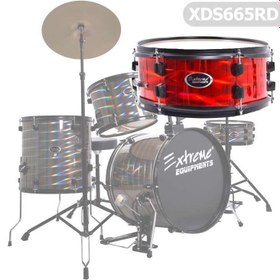 Resim Extreme XDS665RD Metalik Kırmızı Bateri Seti | Sahne Işıltısı Yüksek Performans 