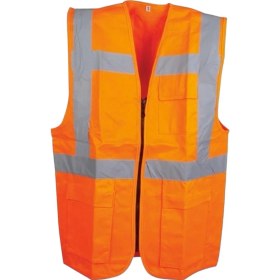 Resim Kalant Fileli Reflektörlü Mühendis Yeleği (Turuncu) 