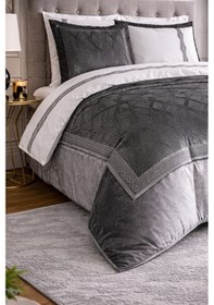 Resim Özdilek Velours Çeyiz Seti 10 Parça - Antrasit Antrasit 