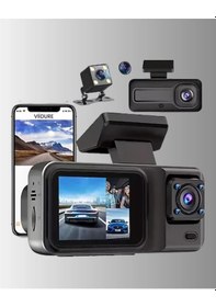 Resim Mey İthalat 3 Kameralı Araç İçi Kayıt Cihazı 1080p Full Hd Gece Görüşlü Ve Wi-fi Bağlantılı 